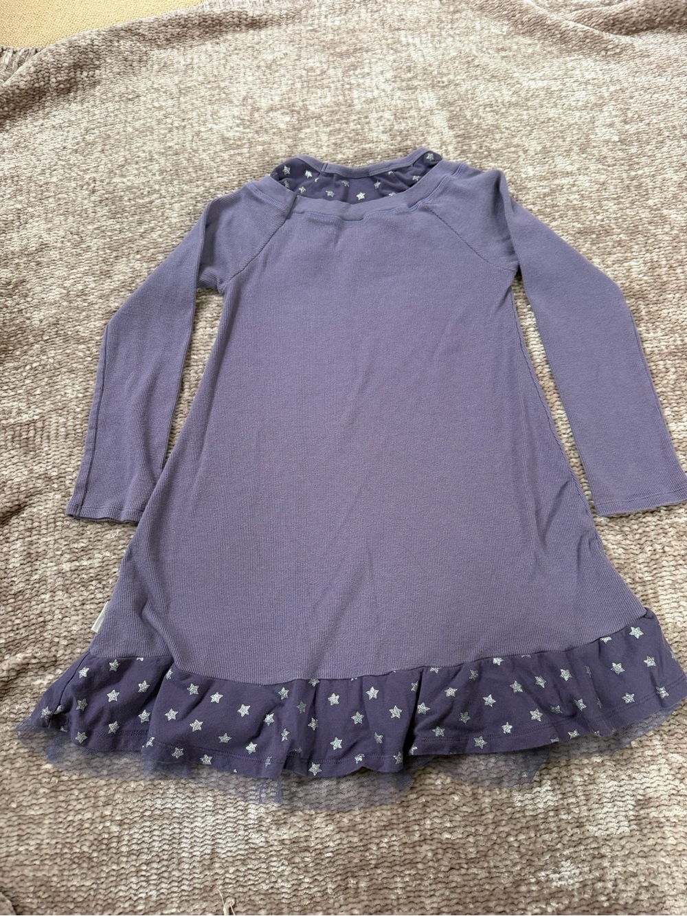 naartjie Lavender Long-Sleeve Star Ruffle Dress